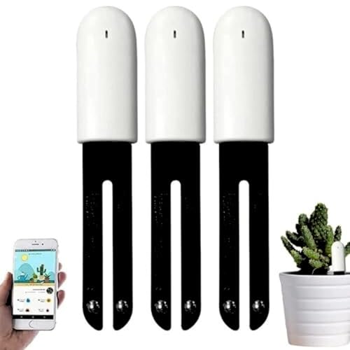 4 em 1 medidor de humidade plantas, higrómetro plantas, medidor de solo, medidor de humidade inteligente plantas automático monitorização de humidade/luz/fertilidade/nível temperatura, para Mijia APP