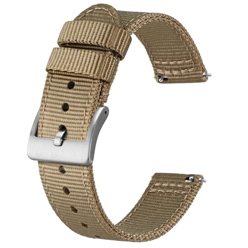 BISONSTRAP Correias de nylon militar, correias de relógio para homens, libertação rápida, fivela escovada, largura da correia 18 mm 19 mm 20 mm 22 mm