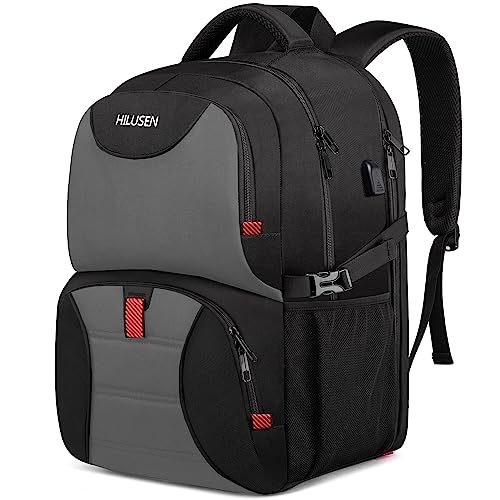 HILUSEN Mochila homem grande 50 l mochila portátil 17 polegadas mochila computador portátil impermeável