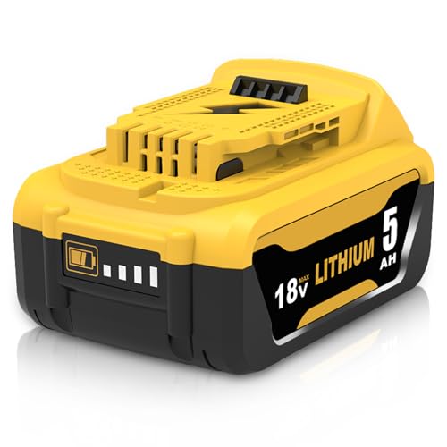 TOPBATT 5000 mAh Recarga para Dewalt bateria 18V DCB184 DCB180 DCB181 DCB182 DCB200 DCB201 DCB204 com indicador LED