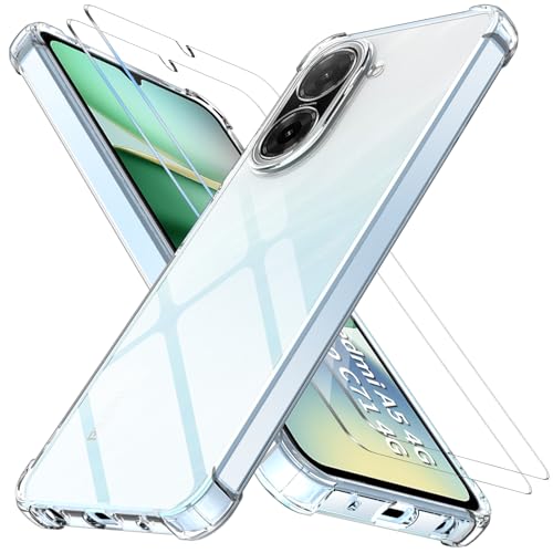 COPIKE Capa anti-impactos para Xiaomi Redmi A5 4G, com 2 peças, em vidro temperado, capa de proteção para câmara de silicone macio TPU, anti-choques, transparente