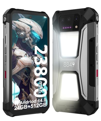 8849 Tank 2 Pro Mobile resistente, Android 14 telemóvel com projetor inquebrável, 24 GB RAM+512 GB ROM 6,79 '' Smartphone 4G telemóvel todo-o-terreno 23800 mAh, 100 MP câmara principal/Camping