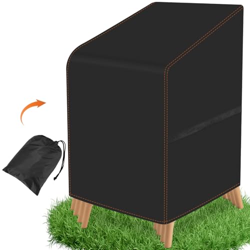 Capa para cadeiras de jardim 210D de tecido Oxford, capa protetora para cadeiras de jardim, impermeável, resistente ao inverno, com cordão, resistente ao vento, resistente a rasgões, 64 x 64 x 120 cm
