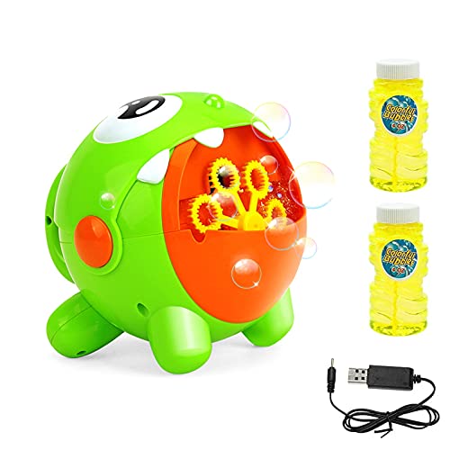 EXTSUD Máquina de bolhas para crianças, brinquedo de banho para bebés, com 2 garrafas de bolhas, presente para crianças, adequado para festas, aniversários, casamentos ao ar livre etc
