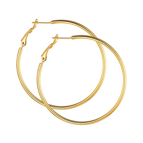 PROSTEEL Pendientes de Aro Acero Inoxidable 1Par/3Pares Conjunto Hipoalergenicos Minimalistas Básico Joyas de Mujer Chica Diámetro 30/40/50/70/100mm