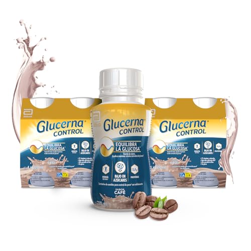 Glucerna Controlo de sabor de café, substituição de refeições pronto a tomar, equilíbrio de glicose graças ao cromo, pack de 8 x 220 ml