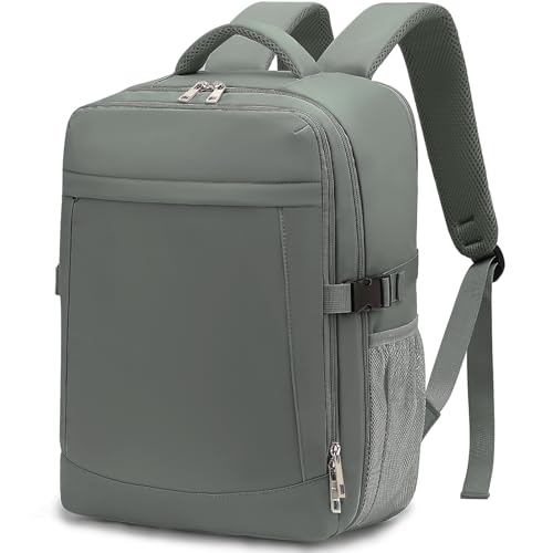Yankony Mochila viagem cabine avião 40 x 20 x 25 para Ryanair 20 L mochilas de viagem com bolso anti-roubo Travel Backpack bagagem de mão homem mulher, verde, Comercial