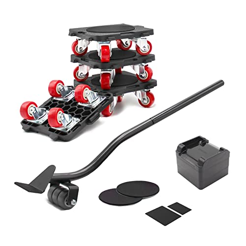 ONEON Kit elevador de móveis pesados com 4 rodas, pode girar 360°, aplicável para transporte de frigorífico, sofá, closet.