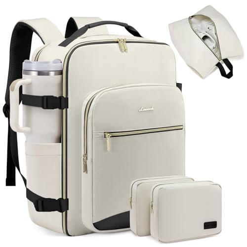 LOVEVOOK Mochila de viagem, impermeável 40 l mochilas malas cabine avião para Easyjet Ryanair, mala de viagem mulher bagagem de mão computador portátil 17 polegadas