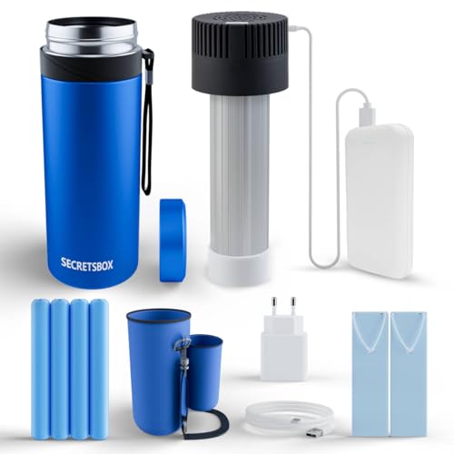 Insulina frigorífico viagem 2-8 °C, USB frigorífico portátil medicamentos, [2 em 1] com bateria de 20000 mAh + 4 sacos de gelo de biogel, refrigerador insulina refrigerador portátil de insulina,