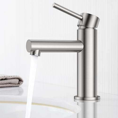 CECIPA Torneira de lavatório moderna torneira casa de banho quente e fria torneira lavatório casa de banho aço inoxidável torneira lavatório com altura saída de água 90 mm