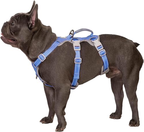 Huntboo Arnês para cães à prova de fugas, arnês antipuxões cão, arnês seguro para cães sem fugas, refletor, respirável, colete ajustável para cães pequenos que passeam e correm
