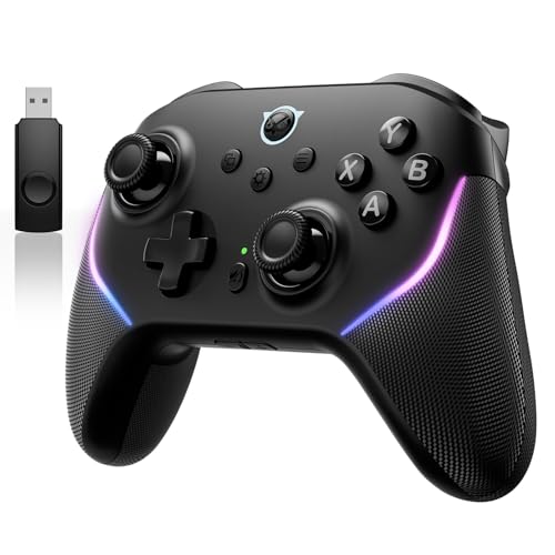 NYXI Master P1 2.4G Mando PC inalámbrico, Joystick de efecto Hall, Disparador Hall y Micro Variable, Control de audio,Turbo/Vibración ajustable, Bloqueo rápido programable - para PC/Switch/iOS/Android