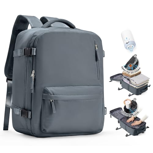 SZLX Mochila de viagem a vácuo com bomba mochilas viagem cabine avion 40 x 30 x 20 Ryanair Vueling Wizzair bagagem de mão 40 x 20 x 25 Ryanair vazio malas 45 x 36 x 20 Easyjet mochila portátil 14