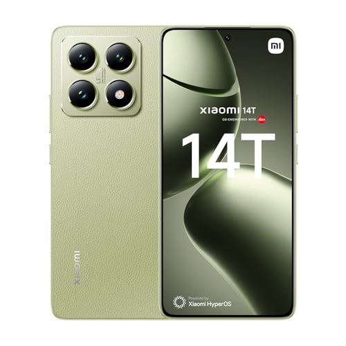 Xiaomi 14T Smartphone de 12 + 256 GB, lentes Leica Summilux, MediaTek Dimensity 8300, ultra ecrã AMOLED de 6,67'' de 144 Hz, HyperCharge 67W, verde-limão (versão ES)