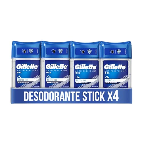 Gillette Clear Gel desodorizante antirreflexo, Arctic Ice para homem, 4 x 70 ml