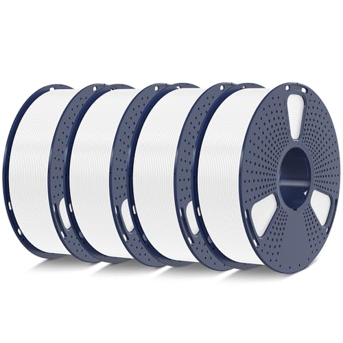 SUNLU Filamento PLA+2,0 1,75 mm 4 kg, melhora o filamento PLA Plus para impressoras 3D, precisão dimensional +/- 0,02 mm, carretel de 1 kg (2,2 lb), 4 kg no total, branco + branco + branco + branco +