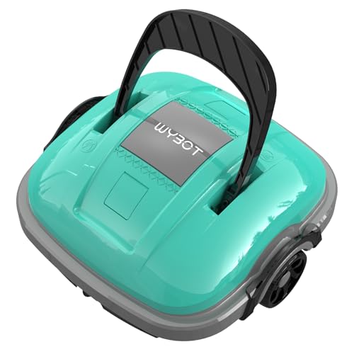 Robot Limpeza de fundos de piscina elétrica sem cabo para aspirador piscinas de até 80 m², robô limpa fundos piscina com motores de tração dupla, 100 m de filtração dupla e estacionamento automático