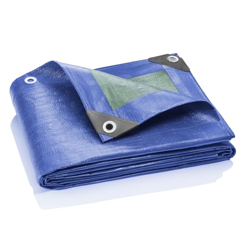 GardenMate, Lona impermeável de proteção universal 90 g/m2, capa protetora, malha geotêxtil, azul e verde