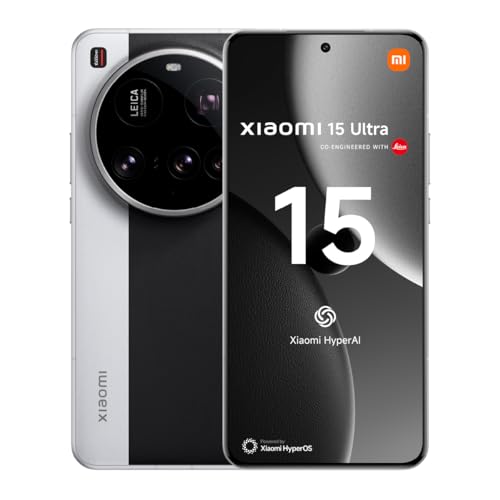 Xiaomi 15 Ultra - Smartphone de 16+512 GB, lente ótica Leica Summilux, Snapdragon 8 Elite, ecrã AMOLED WQHD+ de 6,73" de 120 Hz, HyperCharge de 90W, carregador não incluído, prata cromada (versão ES)