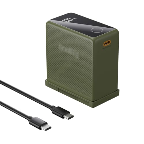 SMALLRIG Bateria recarregável compatível com NP-F970 USB-C para Sony FX3/A7IV/A7S III, para Canon R5/R6, para NikonZ8, 10500 mAh, carregamento rápido PD 36W, ecrã táctil OLED, alimentação LED, monitor