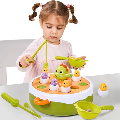 Meribbit Brinquedos crianças 3 anos, Montessori 3 4 5 anos 4 em 1 jogo pesca peixes jogos educativos crianças presentes meninos menina 3 4 5 6 anos