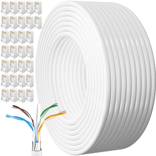 Cabo Ethernet de 150 m, Cat 6 cabo de rede exterior FTP revestido a granel Rj45 Network cabo branco cabo internet de alta velocidade cabo Lan 250 MHz cabo de rede para router modem