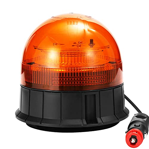 AGRISHOP 12/24 V 19 W LED rotativo rotativo rotativo 12/24 V tratores magnéticos, LED rotativo estéreo âmbar rotativo 12 V magnético, farol intermitente aviso 39 LEDS para reboque camião homologados