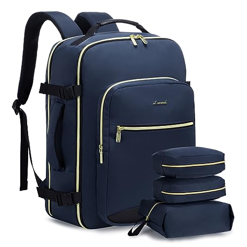 LOVEVOOK Mochila de viagem, impermeável 40 l mochilas malas cabine avião para Easyjet Ryanair, mala de viagem mulher bagagem de mão computador portátil 17 polegadas