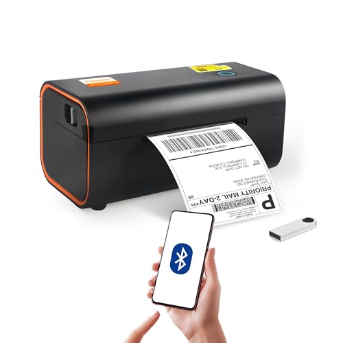 Yinleader Impressora de etiquetas térmicas - equipamento de etiquetas 4 * 6 impressora de etiquetas Bluetooth - impressora de etiquetas térmicas, compatível com código de barras, Amazon, FedEx, UPS