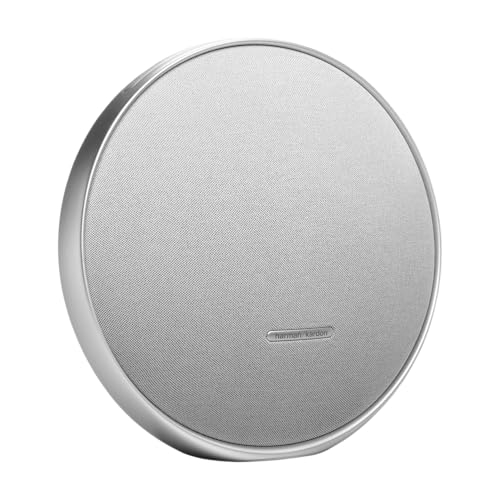 harman kardon Onyx Studio 9, altifalante portátil Bluetooth para casa, com conexão Auracast, ajuste automático, tecnologia de som uniforme, porta USB, 8 horas de autonomia, cinzento