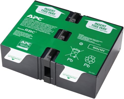 APC APCRBC124 bateria de substituição para UPS, compatível com os modelos BR1200GI / BR1500GI e outros