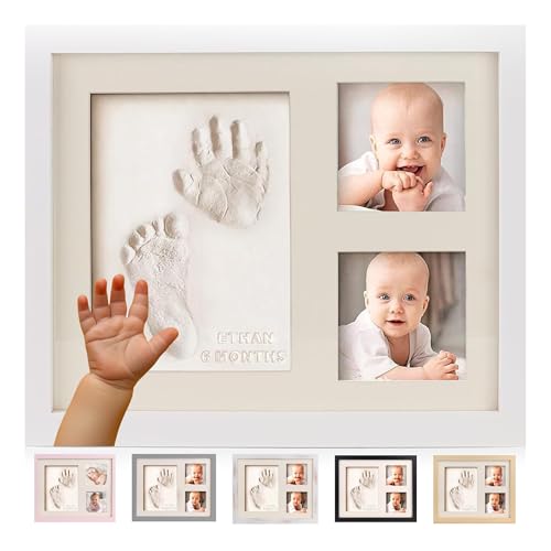 Bubzi Co Kit de lembranças para meninos e meninas recém-nascidos, presentes para bebés e bebés, presentes para chá de bebé, molduras de fotos de arte de memória para a lista de bebés, decoração (Fresh