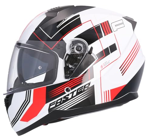 Shiro HEMETS Capacete integral SH-667 Faster branco e vermelho com óculos solares, XL