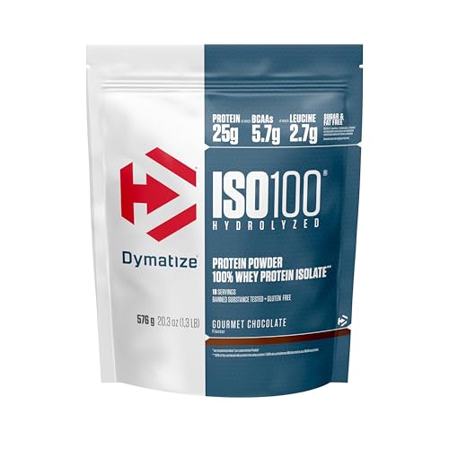 Dymatize ISO 100 Hydrolyzed Gourmet Chocolate 576 g - Hidrolizado de proteção de soro Whey isolado em pó