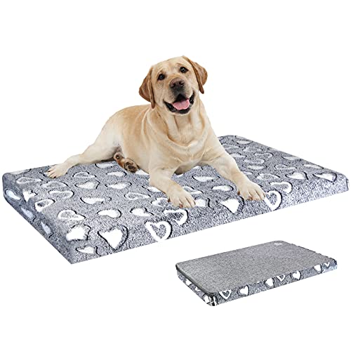 VANKEAN Dog Bed reversível (Cool & Warm), estilo 42" Pet Bed Mattress, Water Proof Linings, capa lavável à máquina, Firm Support Pet Bed for XL Dogs até 90 lbs, cinza claro