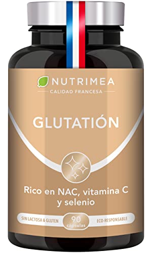 Glutationa reduzida 98% NAC e vitamina C | antioxidante celular, Detox e anti-idade, suporte imunitário e saúde da pele, alta absorção, 90 cápsulas vegan, Nutrimea