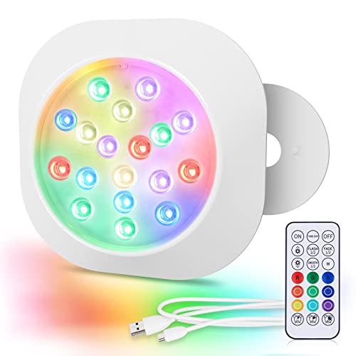 LyLmLe Luzes recarregáveis para piscina, luz LED piscina submergível RGBW IP68 impermeáveis com remoto, 14 cm focos LED magnéticos com mudança de cor para piscinas desmontável enterrada spa jacuzzi