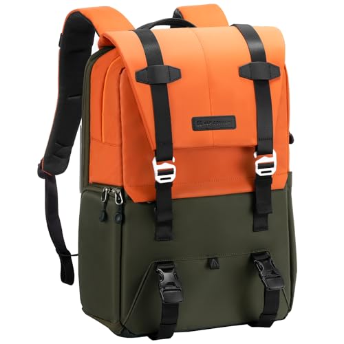 K&F Concept Mochila Fotografía Multifuncional, Mochila Camara Profesional, Mochila Fotográfica para Reflex Impermeable, Bolsa Cámara Compartimento para Portátil de 15.6 Pulgadas