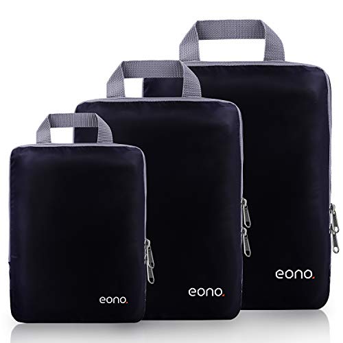 Eono por Amazon, 3/4/6 Conjunto de organizadores de viagem de compressão expansíveis, impermeável para malas, organizador de bagagem, cubos de embalagem