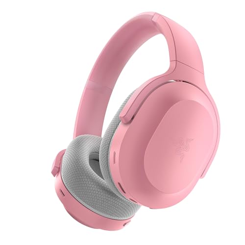 Razer Barracuda Auriculares sem fios para telemóvel e jogos multiplataparama (modos sem fios duplos SmartSwitch, microfones com cancelamento de ruído, TriForce Driver 50 mm) Quartz rosa