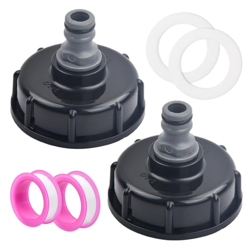 Wisebom 2 tampas de depósito IBC, adaptador IBC, S60 x 6 até 4,1/2 polegadas, rosca interna, adaptador de tampa de armazenamento de líquidos, conector de depósito de plástico, rosca interna,