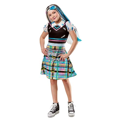 Rubies Frankie Stien Classic disfarce para meninas, tamanho S, vestido e clipe. Oficial Monster High, para carnaval, Natal, aniversário, festas e Halloween