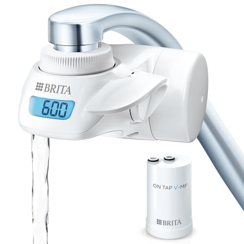 BRITA Sistema de filtragem para torneira, água filtrada de excelente sabor, inclui 1 filtro para torneira, 600 litros de água filtrada por cartucho, cor branca