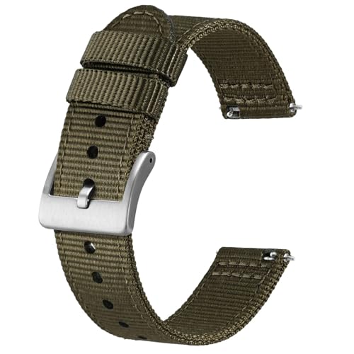 BISONSTRAP Correias de nylon militar, correias de relógio para homens, libertação rápida, fivela escovada, largura da correia 18 mm 19 mm 20 mm 22 mm