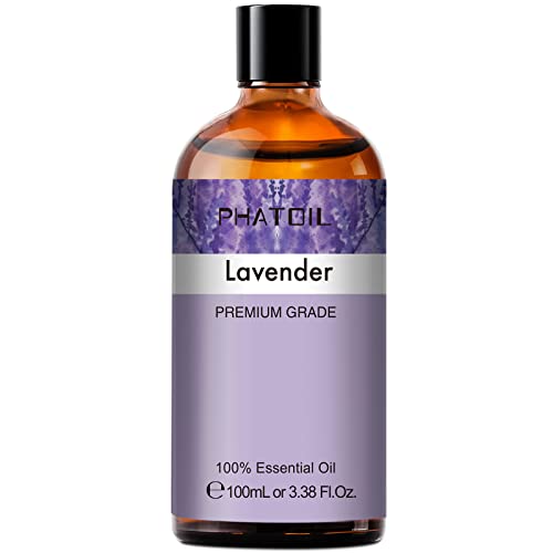 Óleo essencial de lavanda 100 ml, PHATOIL óleos essenciais para humidificador, óleos essenciais naturais puros para difusor aromaterapia, vela