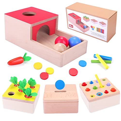 Brinquedos Montessori para crianças 1 2 3 anos, brinquedos de madeira educativos para bebés 6 meses menina meninos, brinquedo de classificação cenouras, jogos de bola, presente bebé 1 ano de