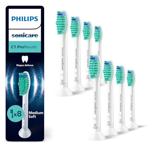Philips Sonicare C1 ProResults, cabeças de escova de dentes de substituição originais, branco, embalagem de 8, HX6018/87
