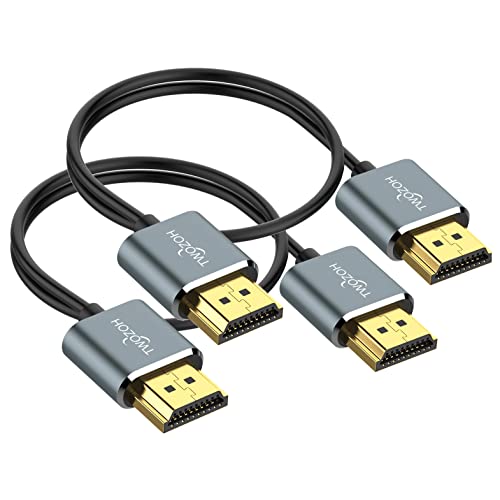 Twozoh Cabo HDMI longo flexível e fino 10 m 2 unidades, cabo HDMI ultrafino compatível com alta velocidade 4 K&60 Hz 18 Gbps 2160P/1080P
