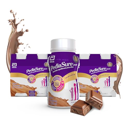 Pediasure drink Sabor chocolate Complemento alimentar para crianças com proteínas, vitaminas e minerais, conjunto de 8 garrafas x 200 ml